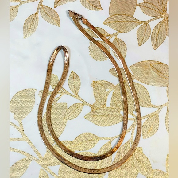 VTG 925 Sterling Silver Herringbone Snake Italy  28”  Chain Necklace 19 grams - Picture 1 of 5
